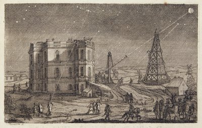 La observación de las estrellas - en "Tablas astronómicas del sol, la luna, los planetas, las estrellas fijas y los satélites de Júpiter y Saturno" por Cassini, Imprimerie Royale, París de Unknown artist