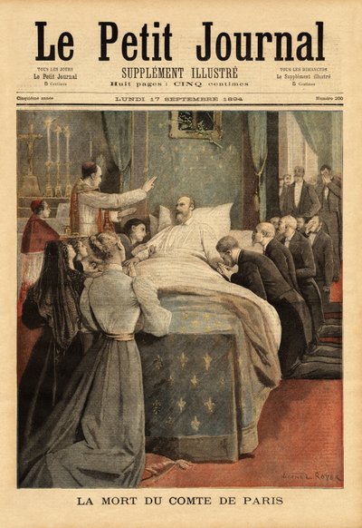 Luis Felipe de Orleans (1838-1894) en su lecho de muerte de Unknown artist