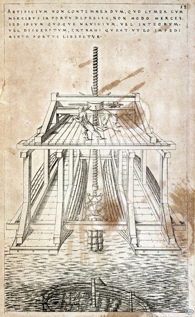 Máquina para recuperar bienes de un naufragio de Unknown artist