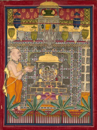 Maharao Kishor Singh II of Kota (r. 1819–28) Worshiping Krishna as Brij Rajji de Unknown artist