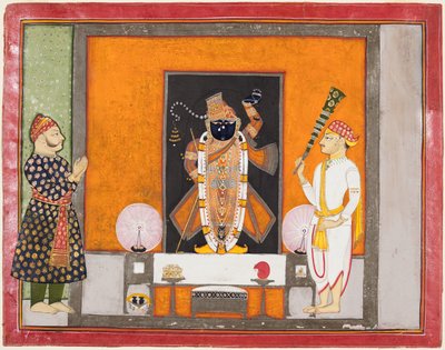 Maharao Ram Singh II de Kota (r. 1828-1866) adora a Brij Nathji como el novio de Unknown artist