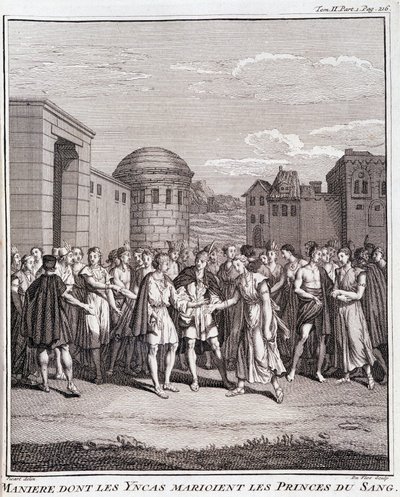 Maine donde los Incas casan a los príncipes de sangre - en “Viaje histórico de América del Sur realizado por orden del rey de España” por Don Georges Juan y Don Antoine de Ulloa, T.II, ed. Jombert, Librería del Rey, París de Unknown artist