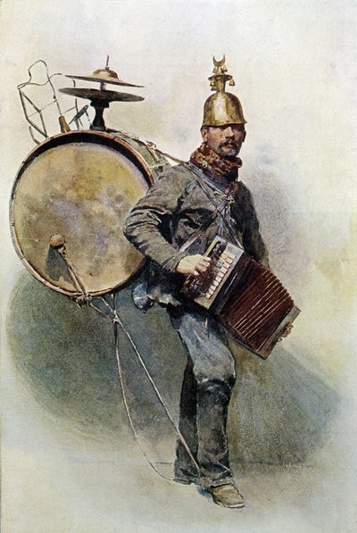 Hombre orquesta - dibujo, finales del siglo XIX de Unknown artist
