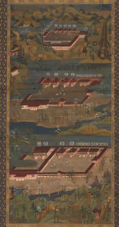 Mandala de los tres santuarios en Kumano de Unknown artist