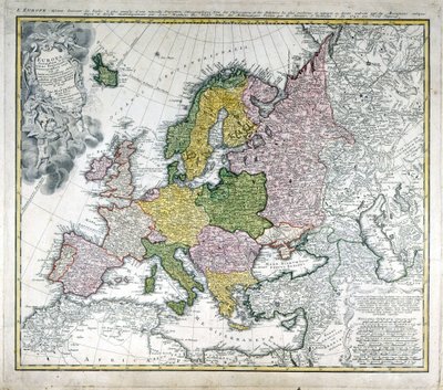 Mapa de Europa en 1743 de Unknown artist