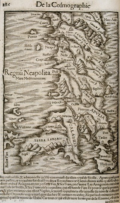 Mapa de Italia - en “Cosmografía Universal” de Unknown artist