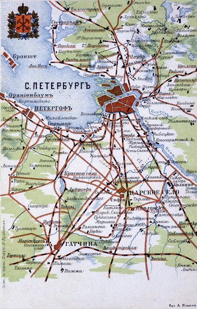 Mapa de San Petersburgo de Unknown artist