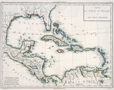 Mapa del Golfo de México y el Caribe de Unknown artist