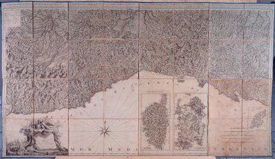 Mapa de las posesiones de la república de Génova, incluyendo Córcega y Cerdeña de Unknown artist