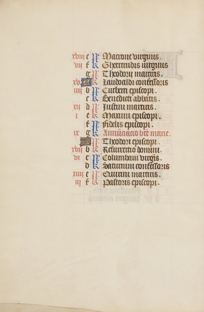 Calendario de marzo Página continua de Unknown artist
