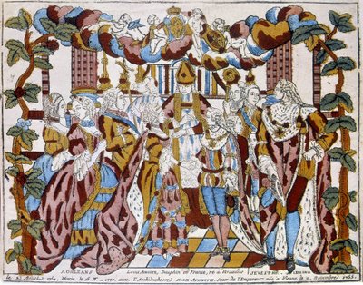 Matrimonio de Luis XVI con María Antonieta, circa 1774, en Orleans. de Unknown artist
