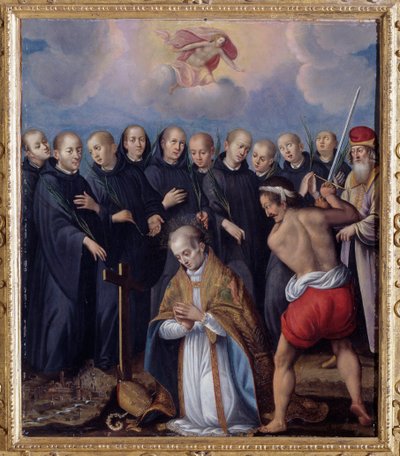 Martirio de San Berontario, rodeado de sus monjes de Unknown artist
