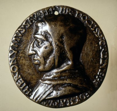 Medalla con la efigie de Savonarola (Girolamo Savonarola) - siglo XVI de Unknown artist