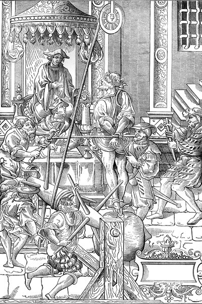 Escena de tortura medieval : la estrapade de Unknown artist