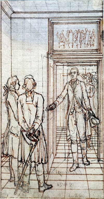 Encuentro de Goethe y Jung Stilling en Estrasburgo. Dibujo del siglo XIX de Unknown artist