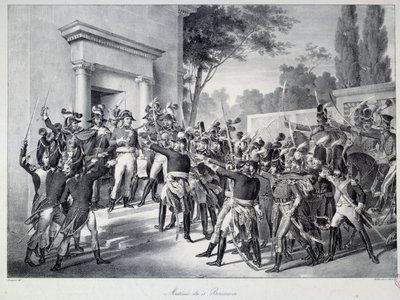 Reunión de generales y oficiales con Napoleón Bonaparte alrededor de las 7 a.m. en la mañana del 18 de brumario de Unknown artist