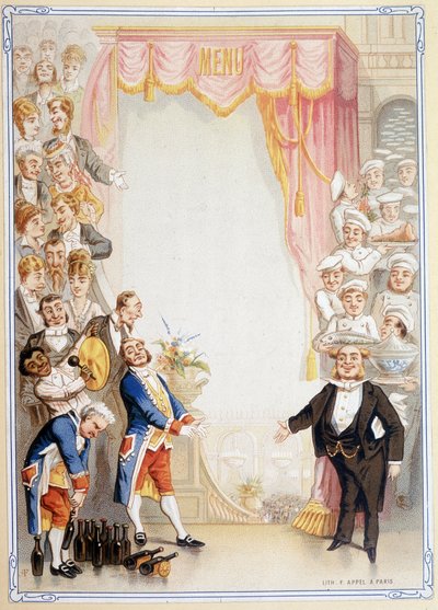 Menú en blanco - cromolitografía, finales del siglo XIX de Unknown artist