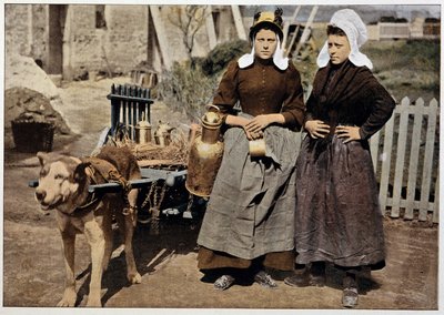 Vendedores de leche y carro de perros de Amberes, finales del siglo XIX de Unknown artist