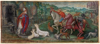 Milagro del ciervo de San Bassiano, de un libro coral de Unknown artist