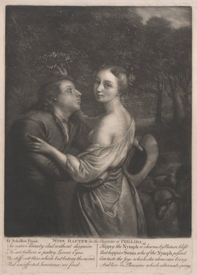 Miss Rafter (1711-1785) en el personaje de Phillida de Unknown artist