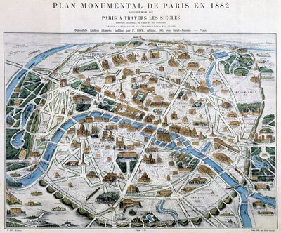 Plano monumental de París en 1882 de Unknown artist