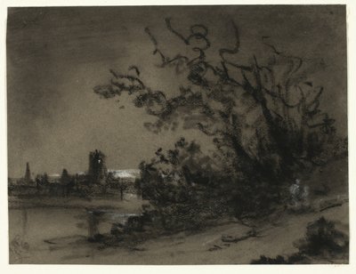 Escena a la luz de la luna de Unknown artist