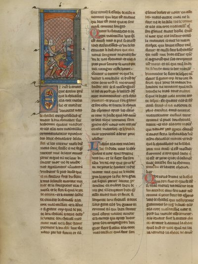 Mordret y Knight en desacuerdo con Pursuing Two Knights de Unknown artist