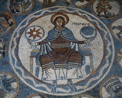 Mosaico del suelo que representa los meses del año de Unknown artist