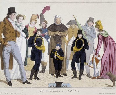 Músicos en la calle: jóvenes artistas (trompa) - Carnavalet de Unknown artist