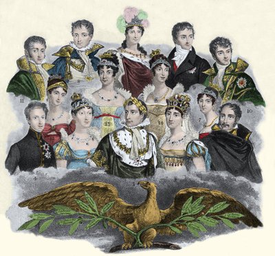 Napoleón Bonaparte y su familia de Unknown artist