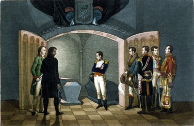 Napoleón Bonaparte frente a la tumba de Federico II de Prusia de Unknown artist