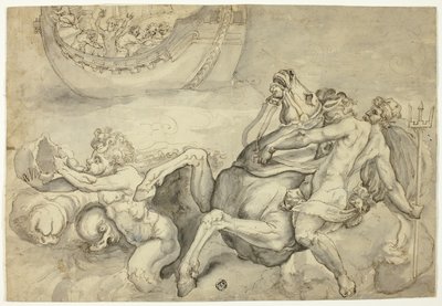 Neptuno calma la tempestad levantada por Eolo contra Eneas ("Quos Ego") de Unknown artist