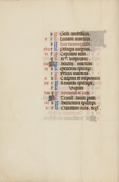 Página del calendario de octubre continuación de Unknown artist