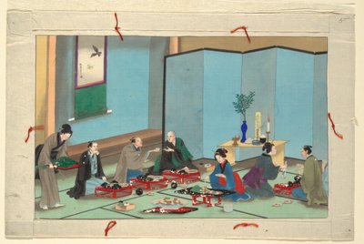 Una de dieciséis escenas de la muerte y entierro de un hombre de Unknown artist