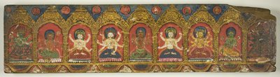 Uno de un par de amuletos mágicos (Dharani) Cubiertas de manuscritos de Unknown artist