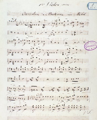 Página de apertura de la ópera Stratonice de Méhul (1792) de Unknown artist