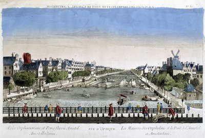 Casa de Huérfanos y Puente Amstel en Ámsterdam - Vista óptica de Unknown artist