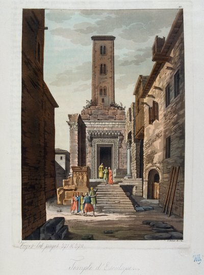 Imperio Otomano: El Templo de Esculapio - en “El traje antiguo y moderno” por Jules Ferrario, ed. Milán de Unknown artist