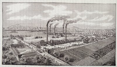 Vista general de la planta de refinería de petróleo del Sr. Deutsch en Pantin (Seine) de Unknown artist
