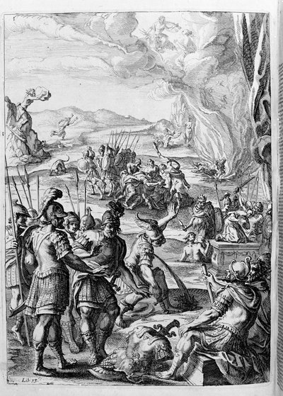 Ovidio - ilustración para el libro 15 - nota de Thomas Farnaby de Unknown artist