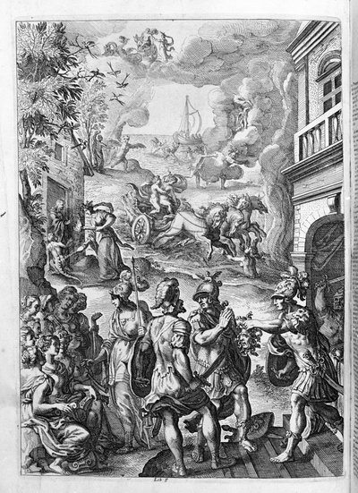 Ovidio - ilustración para el libro 15 - nota de Thomas Farnaby de Unknown artist