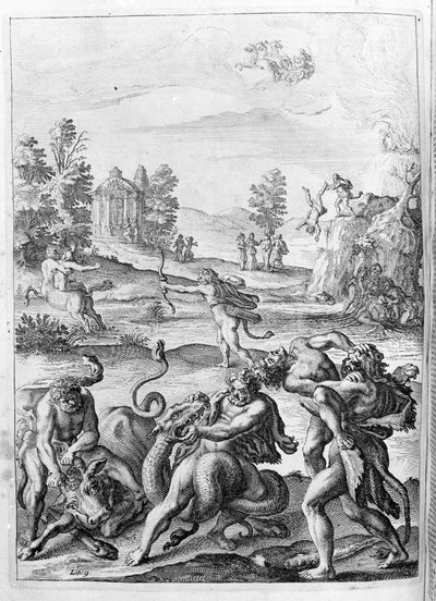 Ovidio - ilustración para el libro 15 - (P. Ovidii Nasonis Metamorphose libri XV um notis TH. Farnabii.) nota de Thomas Farnaby (Farnabia) (1575-1647) de Unknown artist