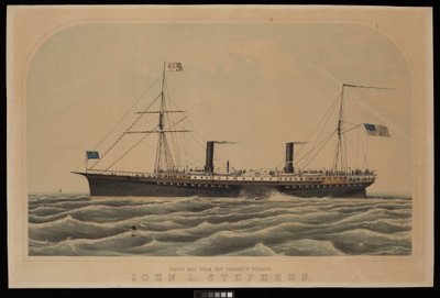 El vapor John L Stephens de la Pacific Mail Steam Ship Company de Unknown artist