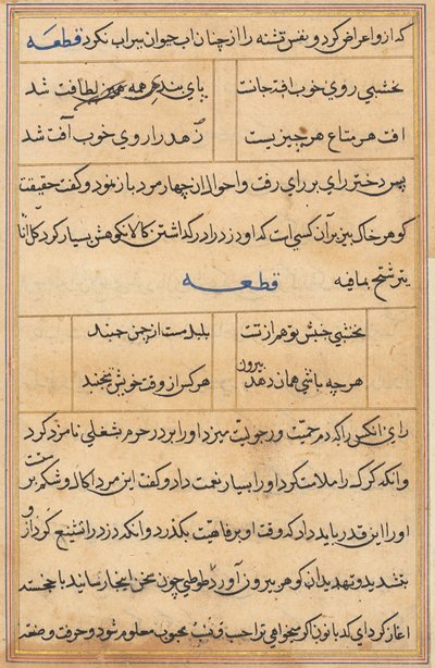Página de Cuentos de un loro (Tuti-nama): página de texto de Unknown artist