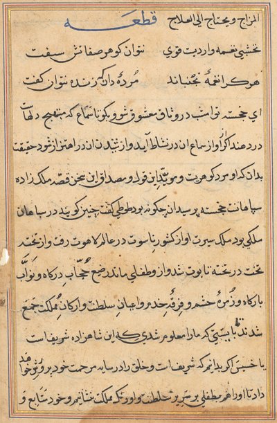 Página de Cuentos de un loro (Tuti-nama): página de texto de Unknown artist