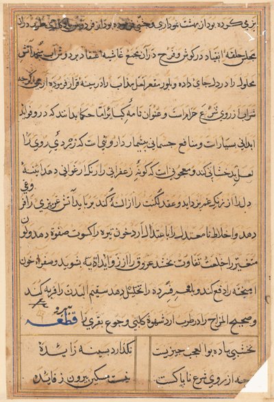 Página de los Cuentos de un Loro (Tuti-nama): página de texto de Unknown artist