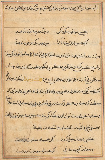 Página de los Cuentos de un Loro (Tuti-nama): página de texto de Unknown artist