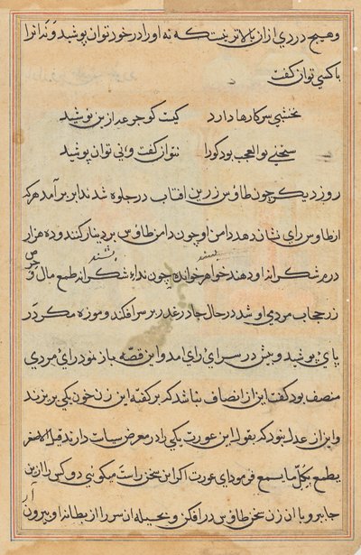 Página de Cuentos de un Loro (Tuti-nama): página de texto de Unknown artist