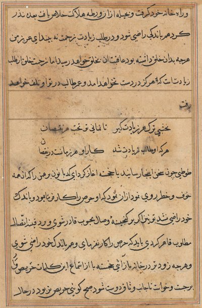 Página de Cuentos de un Loro (Tuti-nama): página de texto de Unknown artist