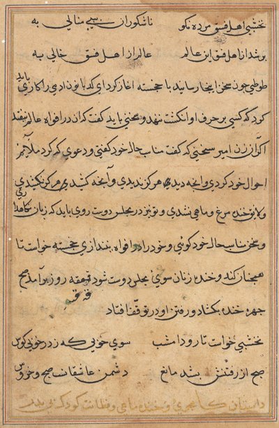 Página de Cuentos de un Loro (Tuti-nama): página de texto de Unknown artist